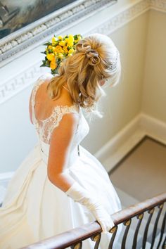 Twisted Half Up Half Down Wedding Hairstyle