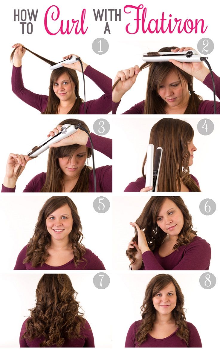 make big curls with a flat iron