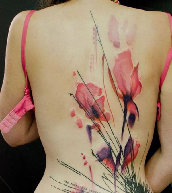 Watercolor Floral Tattoo