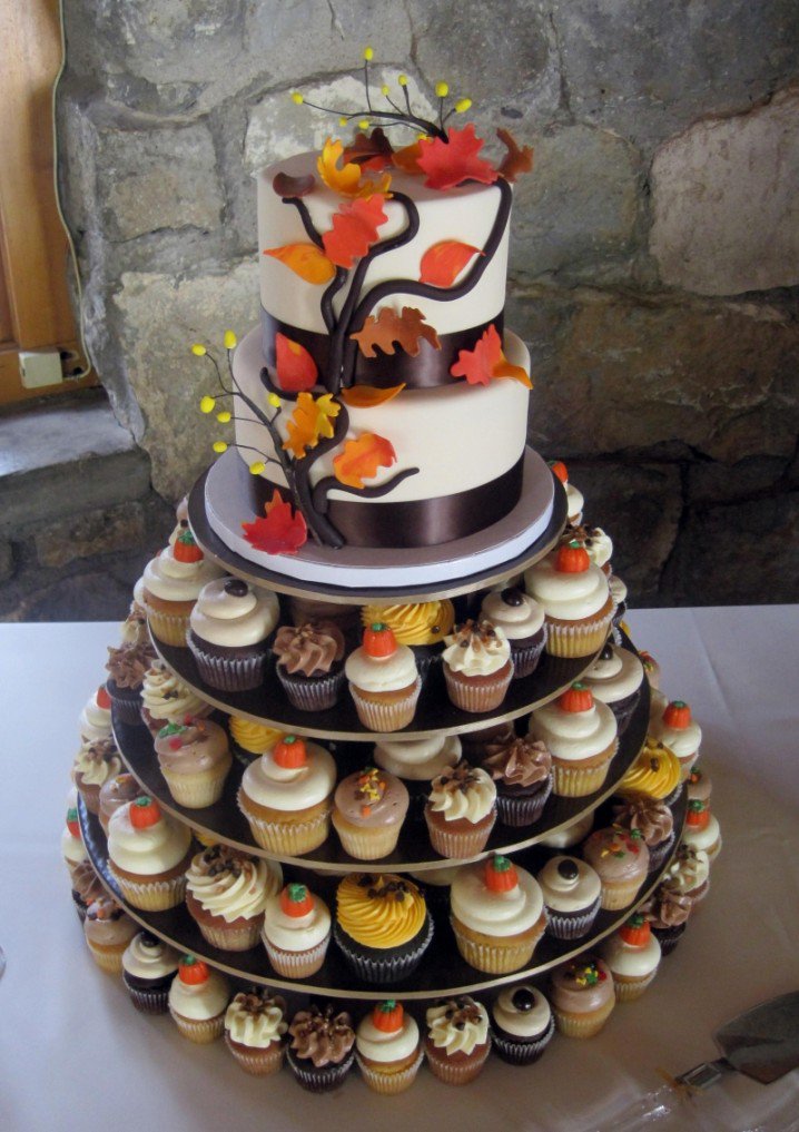 Wedding Cake and Cup Cakes