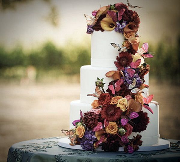 Wedding Cake with Flowers