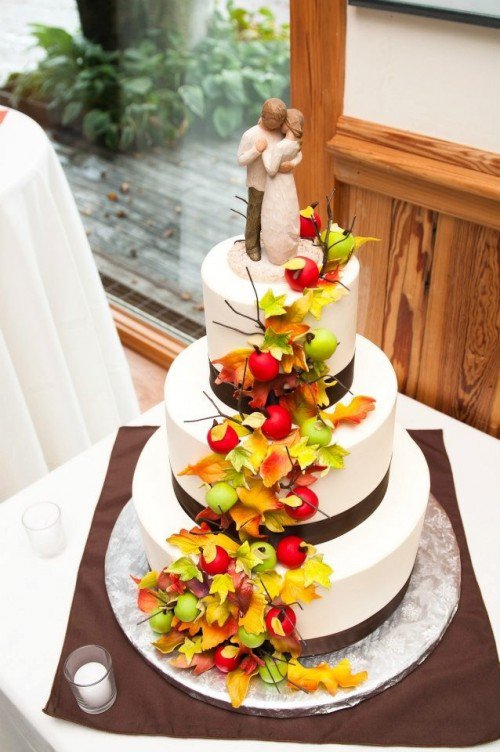 Wedding Cake with Fruit Decorations