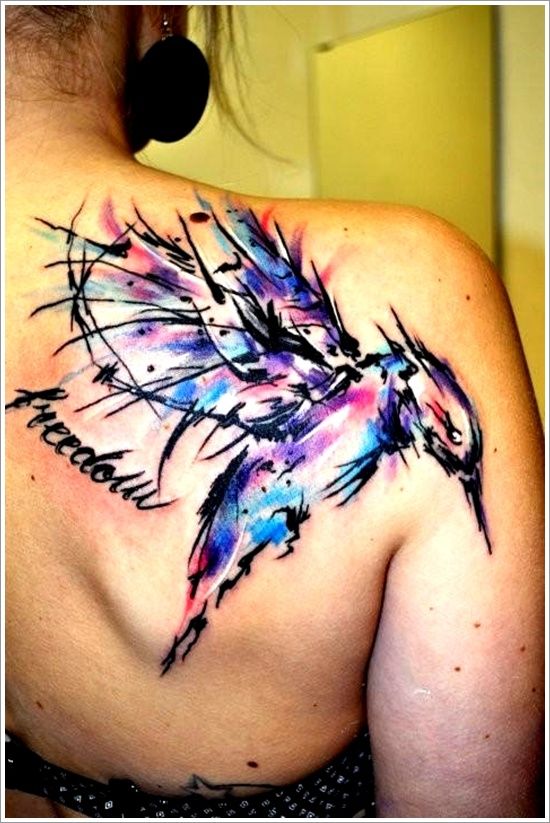 Abstract Bird Tattoo