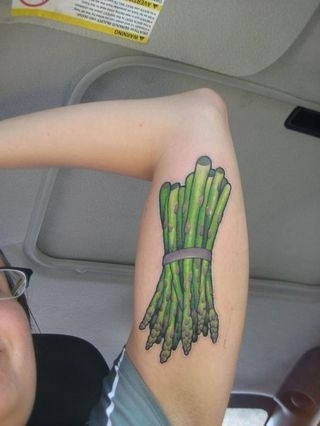 Asparagus Tattoo on The Arm