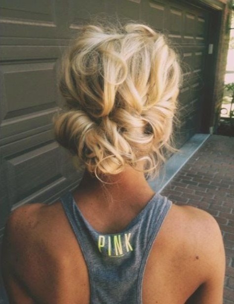 Back View of Messy Updo for Women