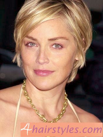 Beautiful Sharon Stone Short Hairstyle