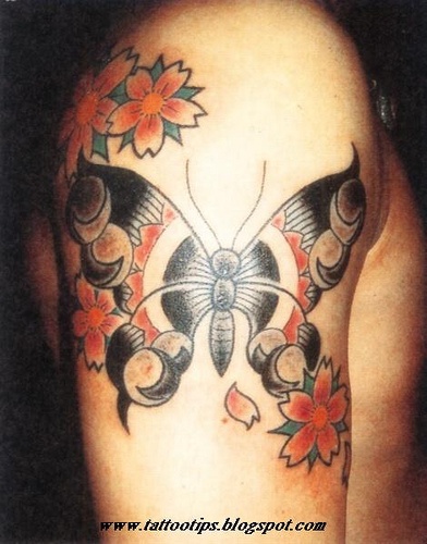 Black and Red Butterfly Tattoo