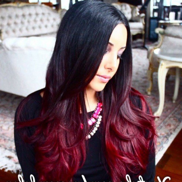 Black and Red Ombre Hair