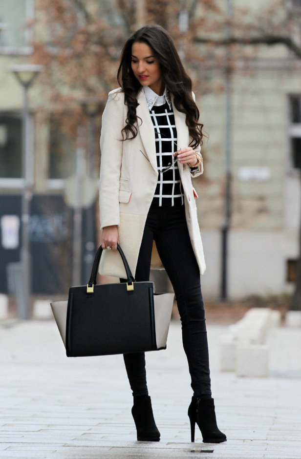 Black and White Outfit for Fall