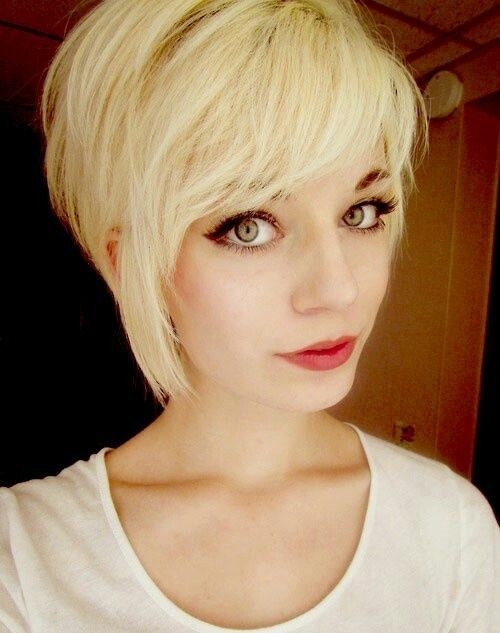 Blonde Pixie with Long Bangs
