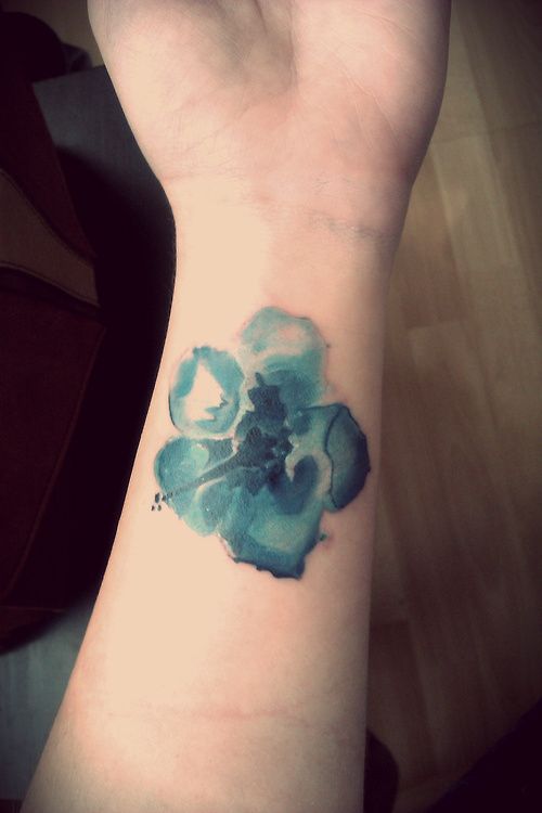 Blue Watercolor Tattoo