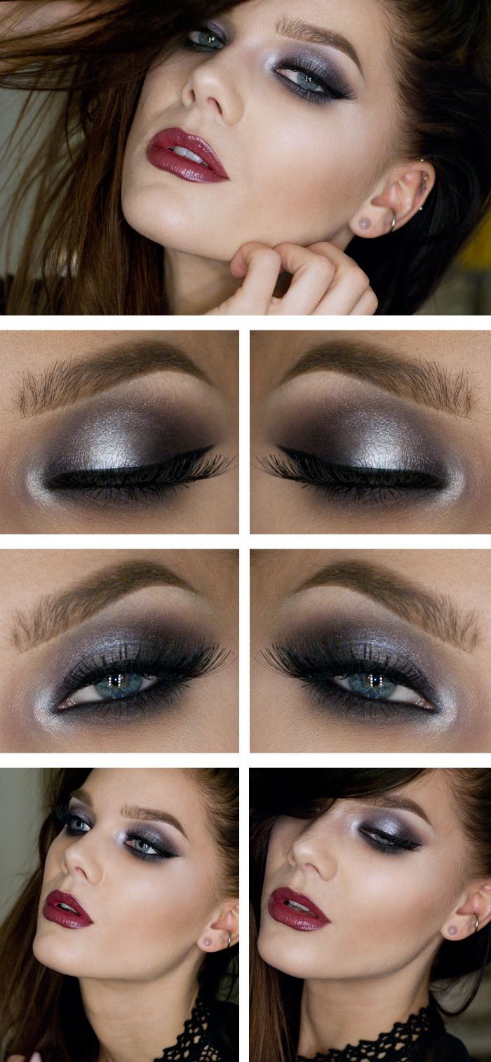 Blue and White Glossy Eye Shadow