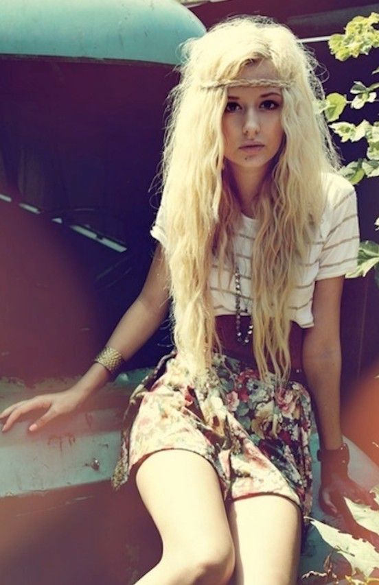Bohemian Hairstyle for Long Blond Hair