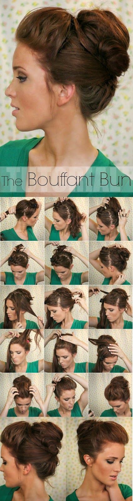 Bouffant Bun Hairstyle for Long Thick Hair