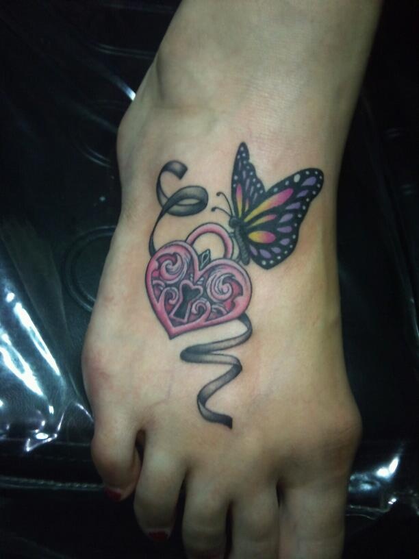 Butterfly Foot Tattoo