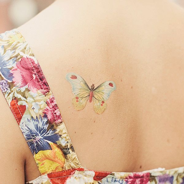 Butterfly No Line Tattoo