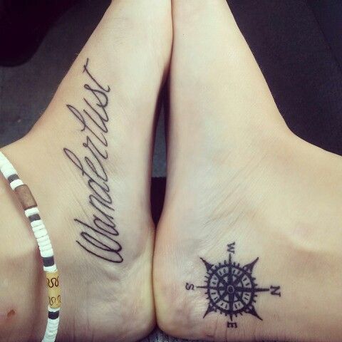 Compass Tattoo on Ankle