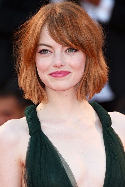 Curly Wavy Bob Haircut - Emma Stone Hairstyles