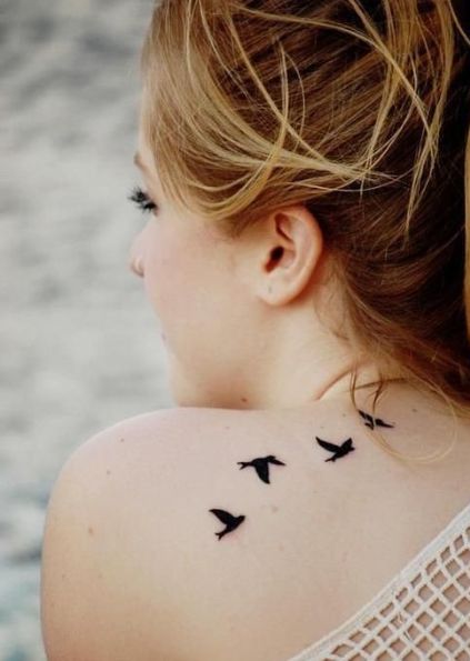 Cute Birds on Shoulder Blade