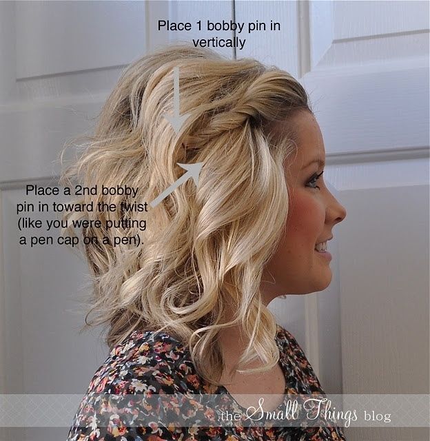 Cute Twisted Hairstyle for Medium Hair