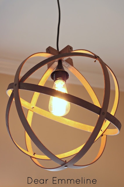 DIY Pendant Lights from Embroidery Hoops