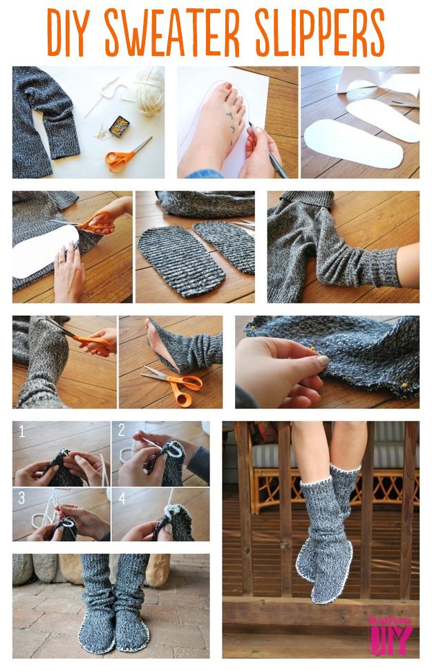 DIY Sweater Slippers