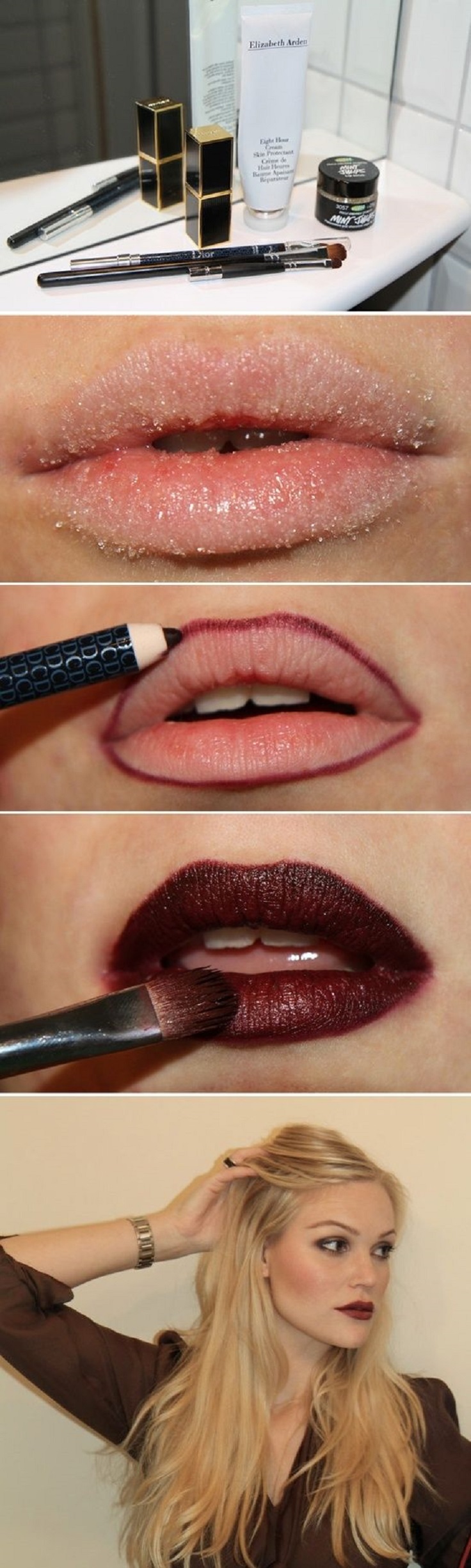 Dark Red Lipstick