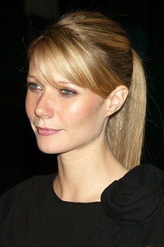 Easy Ponytail With Bangs - Gwyneth Paltrow Hairstyles