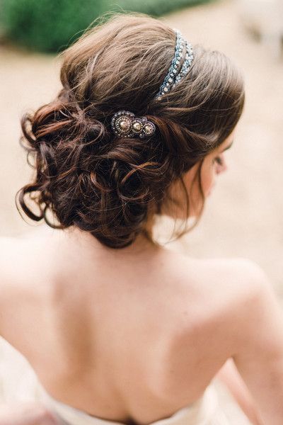 Glamorous Wedding Updo With Headband