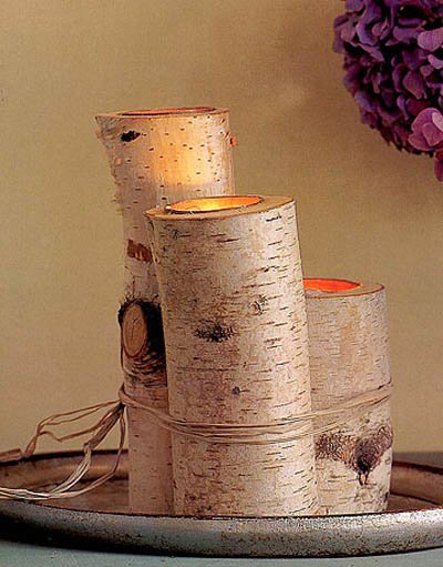 Log Candle Holders