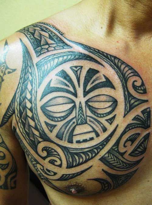 Masculine Chest Tattoo