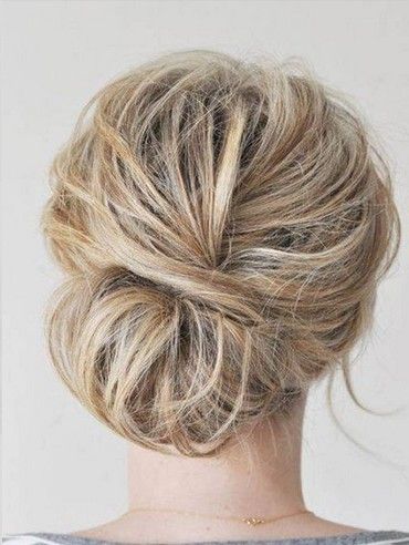 Messy Bun Hairstyle for Medium Hair