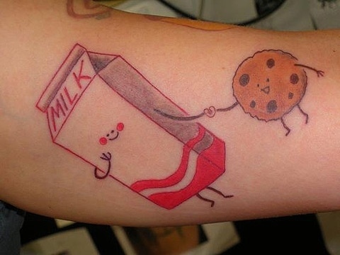Milk and Cookie Tattoos Design