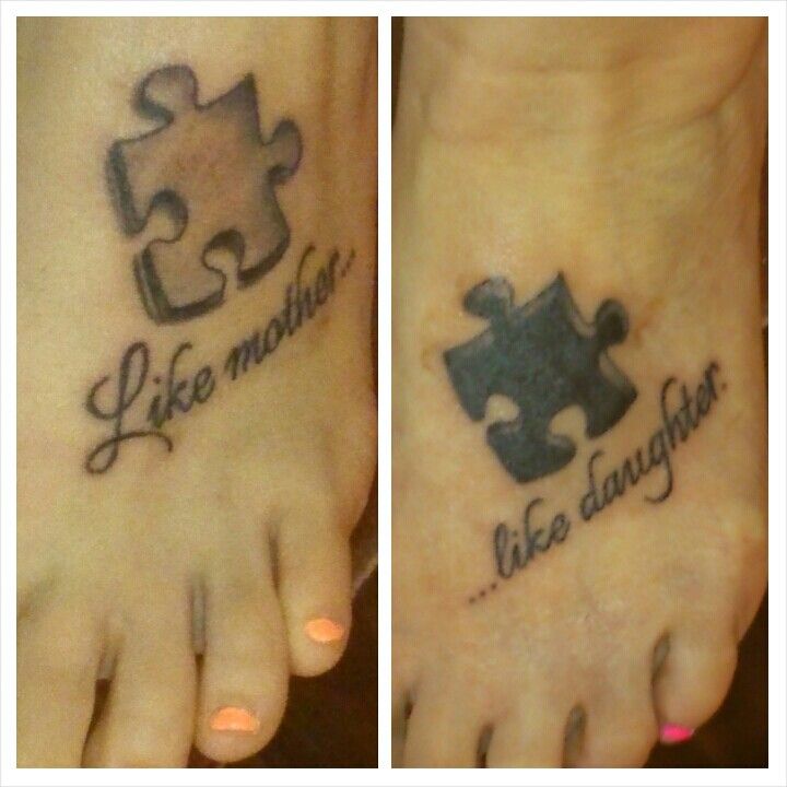 Mother and Daughter Foot Tattoo