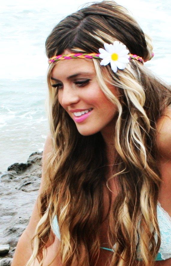 Ombre Hairstyle With Flower Headband