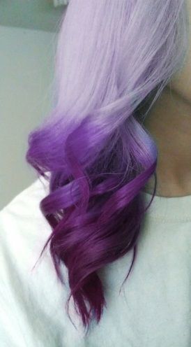 Long Wavy Purple Colored Hairstyle