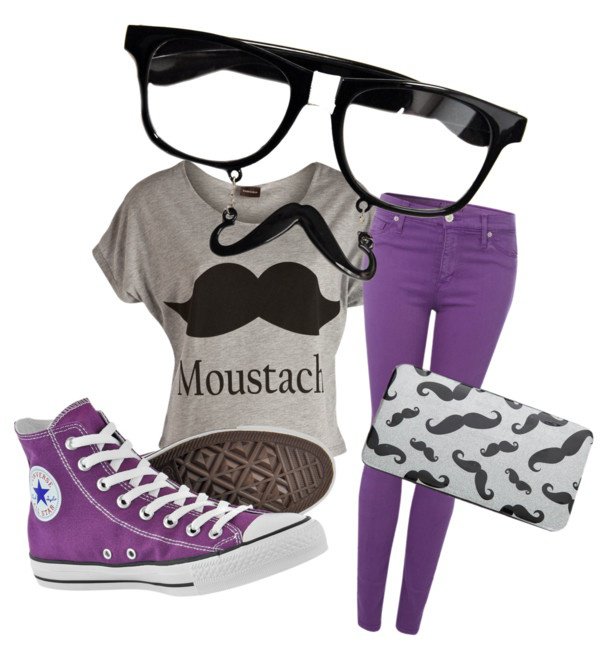 Purple and Grey Outfit Idea for Movember