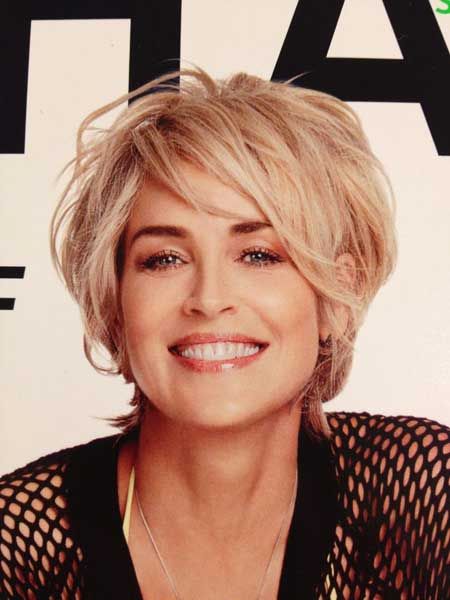 Sharon Stone Mesyy Bob Hairstyle