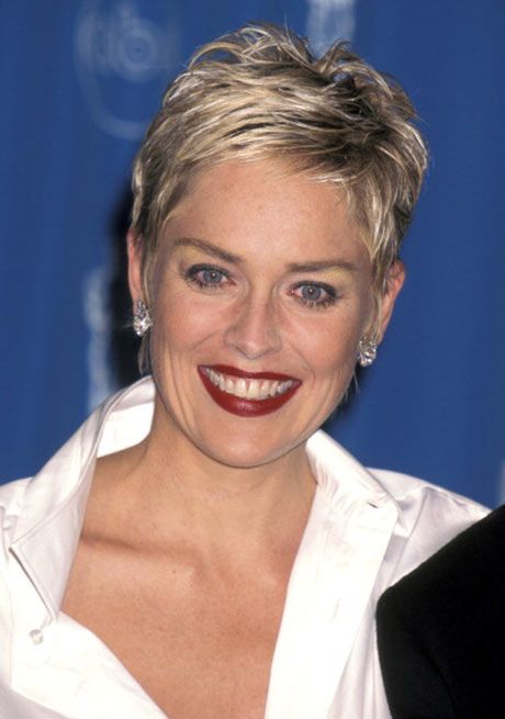 Sharon Stone Short Pixie Hairstyle