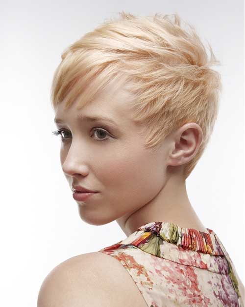 Short Blonde Hairstyle with Bangs