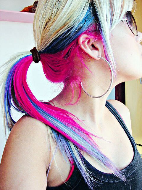 Simple Colored Ponytail Hairstyle