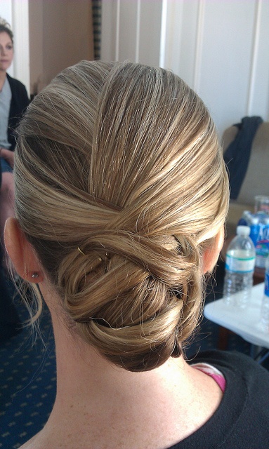 Sleek Braided and Pinned Up Updo Hairstyle