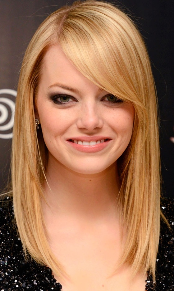 Sleek Straight Blond Hair - Emma Stone Hairstyles