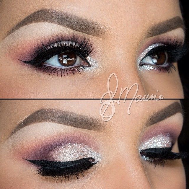 Sliver and Purple Eye Shadow