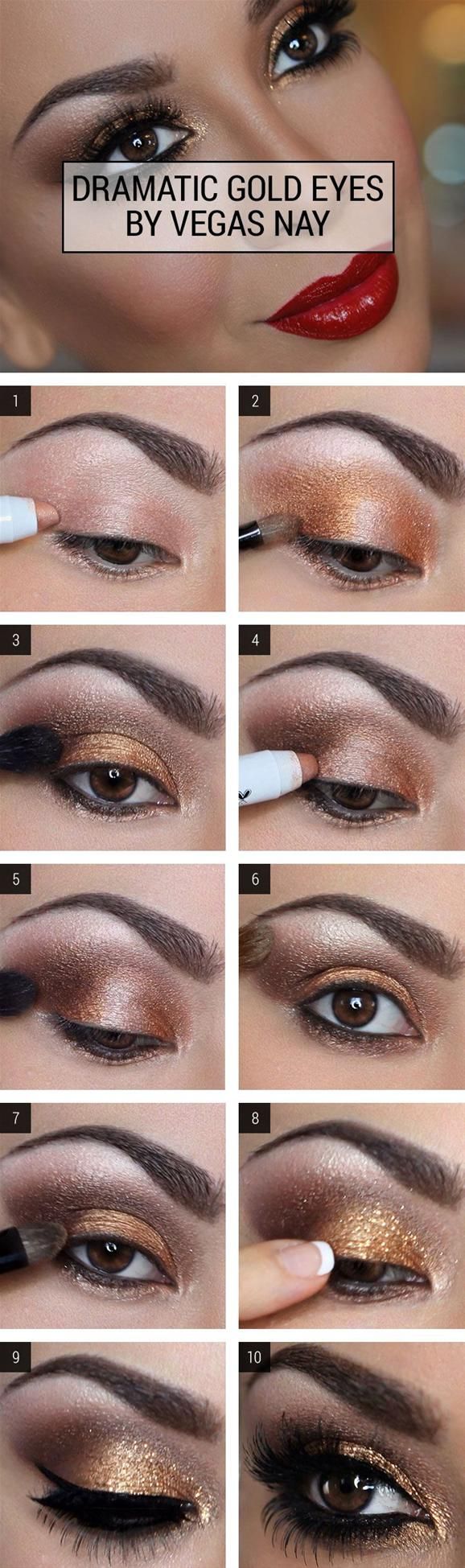 Smoky Gold Eye Makeup Tutorial