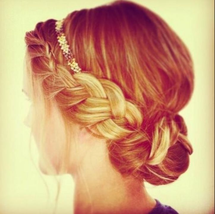 Stylish Braided Bun Hairstyle With Headbands