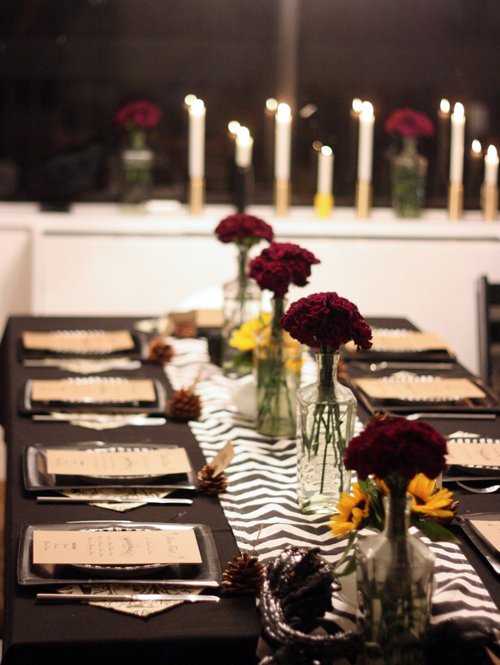 Table with Homemade Vases