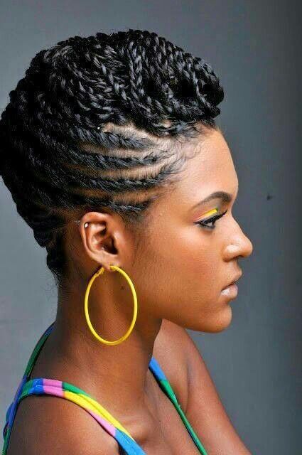 Twisted African Hair Braiding Updo Style