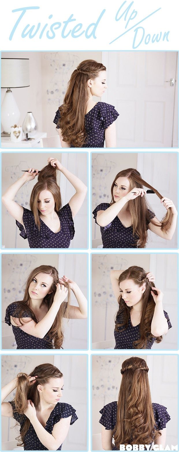 Twisted Half Up Half Down Hairstyle Tutorial
