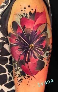 Watercolor Floral Tattoo